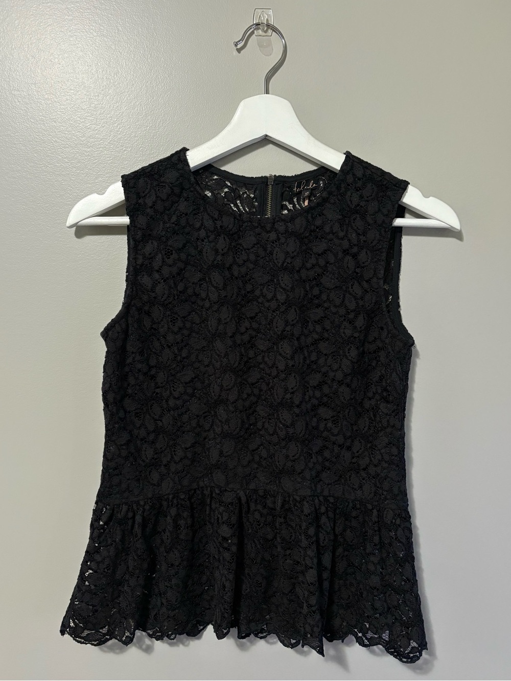 Talula Black Lace Sleeveless Peplum Top